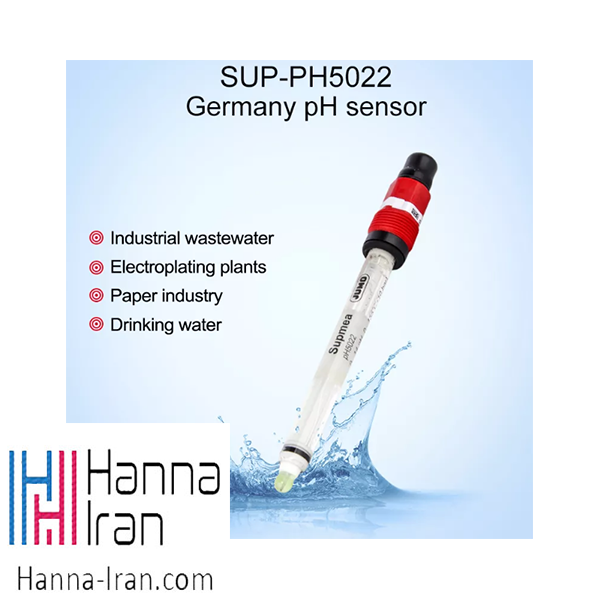 سنسور pH شیشه‌ای آلمانی SUP-PH5022- HANNA-IRAN.COM