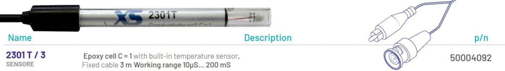 خرید ویژه از نمایندگی ایکس اس XS ایتالیا_ماژول هدایت الکتریکی ایکس اس XS Sensor conductivity Cell 2301 T3